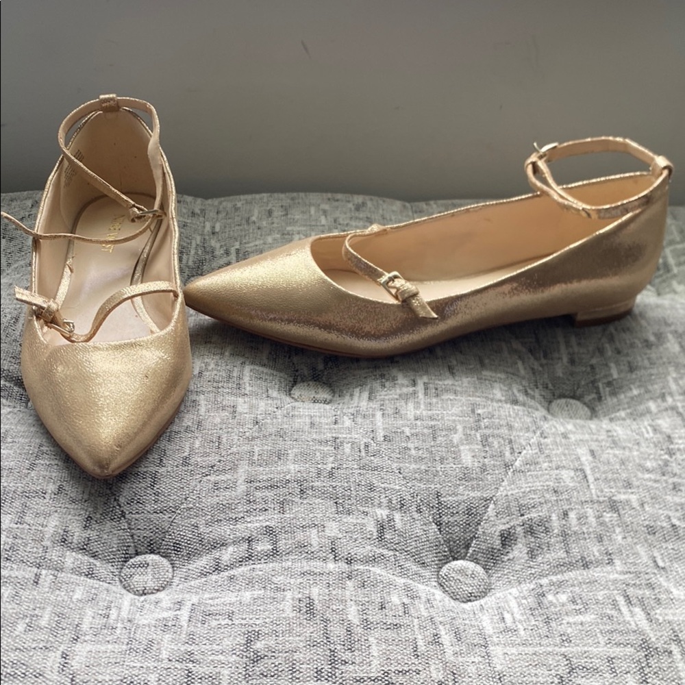 Nine West Metallic Gold Pointed Flats